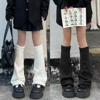 Roztomilý Horela Pletené Leg Warmers Japonský Jk Jednotné Kórejský Lolita Kawaii Nohu Kryt Fashion Dievčatá Teľa Gamaše Biela