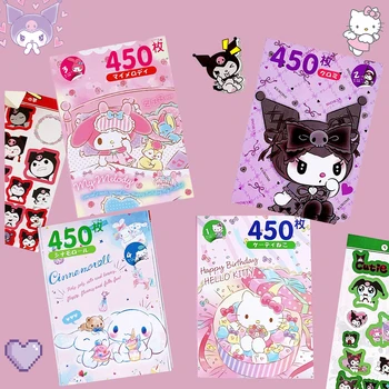 Sanrioed Nálepky Knihy Kawaii Hello Kitty Melódie Kuromi Cinnamoroll Roztomilý 450 Plechu Ručné Účet Sudent Hračky Dievčenské Darček Krásne