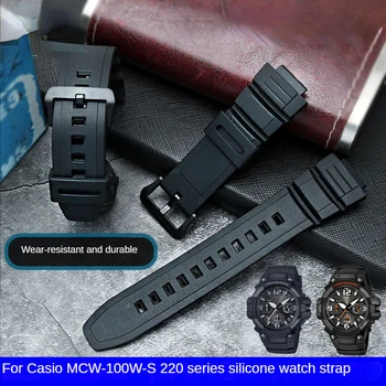 Silikónové Hodinky Remienok pre Casio 5434 MCW-100H W-S220 Série Mäkké Pohodlné Nepremokavé Potu Watchband Príslušenstvo 16 mm