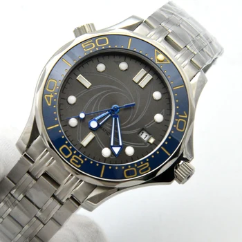 Sivý kruh Sterilné dial série automatické mechanické hodinky pánske hodinky oceľové pásmo