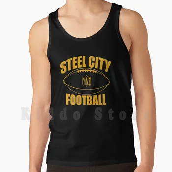 Steel City Futbal Žltá tank topy vesta bez rukávov Pittsburgh Kovov Mesto Pennsylvania Steelers Ocele Mesto Pride Yinz