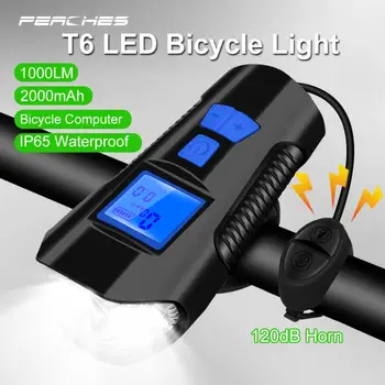 T6 LED Požičovňa Svetlo Predné USB Nabíjateľné Svietidlo Svietidlo s Cyklistické Roh Počítača Horskej Ceste, Rýchlomer Cyklistické Accessoriy