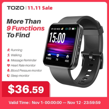 TOZO S1 Smart Hodinky Mužov , Krvný Tlak Nepremokavé Smartwatch Ženy Monitor Fitness Sledujte Šport Tracker Pre Android a IOS