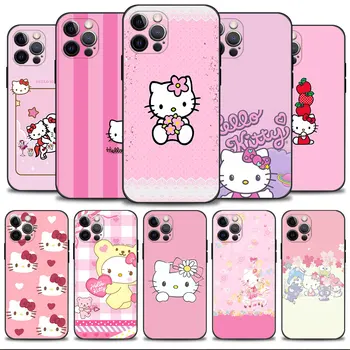 Telefón Shell Pre Apple iPhone 14 13 12 11 Pro Max 13 12 Mini XS Max XR X 7 8 6 6 Plus Prípade Hello Kitty Nosiť Kvety