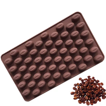 Tortu Nástroje Silikónové Mini Čokoládové Kávové Zrná Vosk Candy Formy Ručné Cake Decoration Formy 55 Dutiny Cukru Formy Na Pečenie Mat