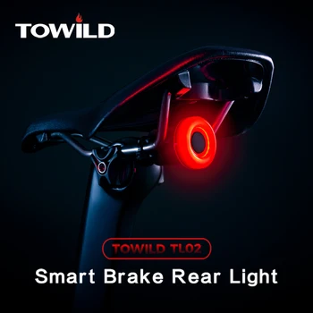 Towild TL02 Smart Požičovňa Brzdy Zadné Svetlo Automatické Snímanie Rainproof LED zadné svetlo na Bicykli USB Nabíjateľné Cestný Bicykel zadné Svetlo
