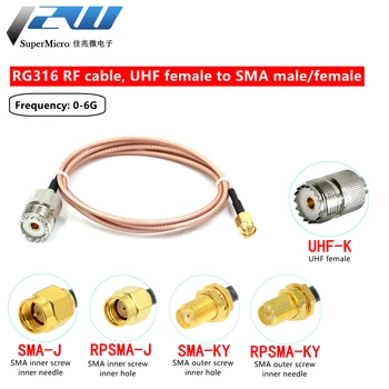 UHF SO239 Žena PL259 na SMA Samec/Samica Konektor Krimpovacie Adaptér RG316 Kábel Jumper Pigtail