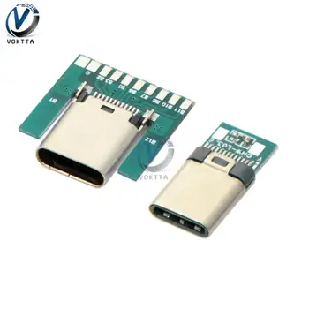 USB 3.1 Typ-C 24 Pin Pätice Adaptéra Muž Žena Plug Spájkovanie kábel Kábel Adaptéra na Spájkovanie Kábel a 24P Kábel PCB Dosky Modul