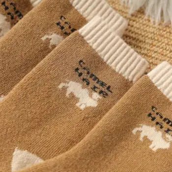 V zime Teplé Vlnené Ponožky Pre ženy, Mužov, Hrubé Ponožky Camel Teplé Ponožky Mäkké Froté Zimné Ponožky Q3U3