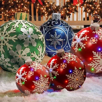 Vianočné Dekoratívne Balón 60 cm Vonkajšie Zábavné Tlač PVC Nafukovacie Hračka Loptu Remesiel 2022