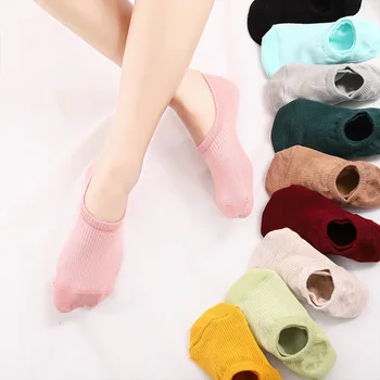 Vysoká Kvalita Nové Žien Loď Ponožky Bavlna 5Pairs/veľa Candy Farby dámske Ponožky, Silikónové Non-slip neviditeľné Ponožky Plytké Ústa