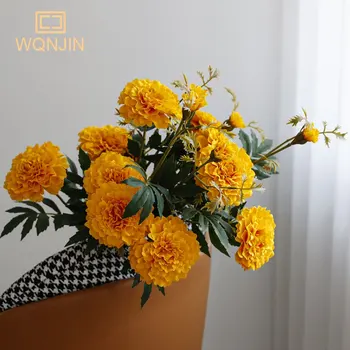 WQNJIN 1 Kytice 3 Hlavy Umelé Kvety Skutočný Dotyk Chryzantéma Falošné Rastliny Plastové Kvety Domova Svadbu