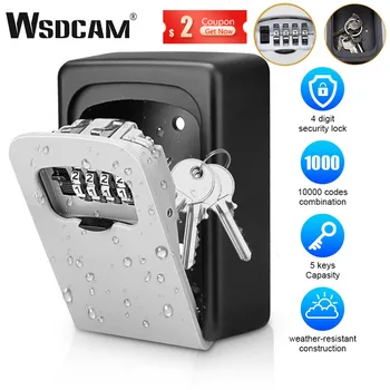 WSDCAM Stenu Key Lock Box Nepremokavé Kód Kľúča Box 4-Miestne Zmes Heslo Zadajte Organizátor Vonkajšie Kľúč, Safe Lock Box