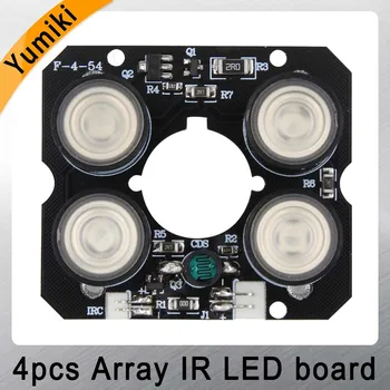 Yumiki 4pcs pole IR led Bodové Svetlo Infračervené 4x IR LED rada pre CCTV kamery na nočné videnie (priemer 52mm)
