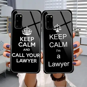 Zachovajte Pokoj a Zavolať Svojho Právnika Telefón Prípade Sklo Na Samsung S21 S22 S10 S20 ultra pro plus S9 S8 Note20 10 9 Ultra Kryty Telefónu