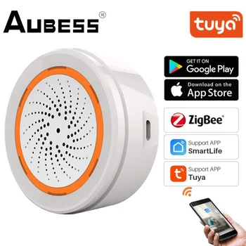 ZigBee Tuya Sirény Alarmu 90dB Zvuk, Svetlo Home Security Alarm Funguje SmartLife Zigbee APLIKÁCIE Gateway