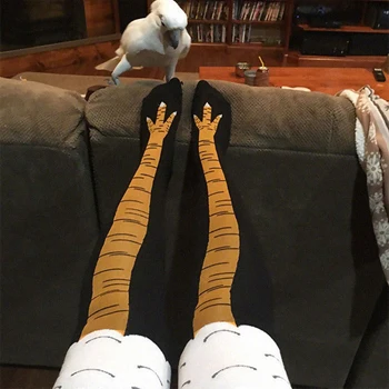 Zimné Jeseň Ženy Ponožky 3D Kuracie Nohy Tlač Legrační Karikatúra Stehná Vysoké Nohy Ponožka Módne Roztomilé Deti Ponožky Tenké Nohy Cosplay