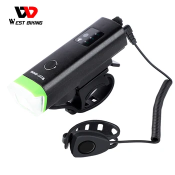 ZÁPAD CYKLISTIKA Bicyklov Svetla S Horn LED Predné Baterka USB Nabíjateľné Snímač Auto Bike Lampa MTB, Road na Bicykli jazda na Bicykli Svetlometov