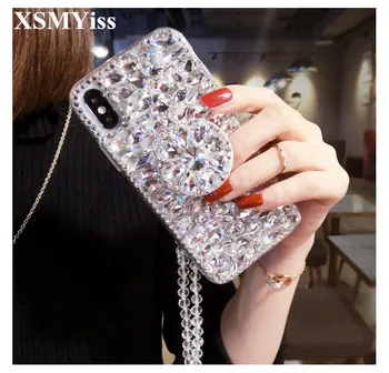 telefón prípade Luxusné Bling Crystal Diamanty 3D Kamene stojan mäkké Zadný Kryt na Huawei P20 P30 P40 Lite Plus Mate 20 30 Lite Pro
