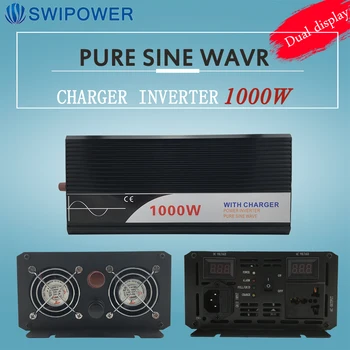 ups invertor 1000W čistá sínusová vlna invertor s nabíjačku 12V 24V 48v DC na 230V ~ 220V 240v solárny invertor