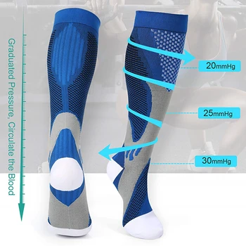 Športové Kompresné Ponožky Muži Ženy Proti Únave, Bolesti Kolená Vysoké Ponožky Outdoor Lekárske Ošetrovanie Kolená Vysoké Ponožky